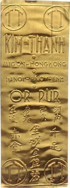 Vietnam | KIM-THANH Saigon-Hongkong-Hanoi-Pnompenh o.J Goldbarren / Goldplatte / Goldblech